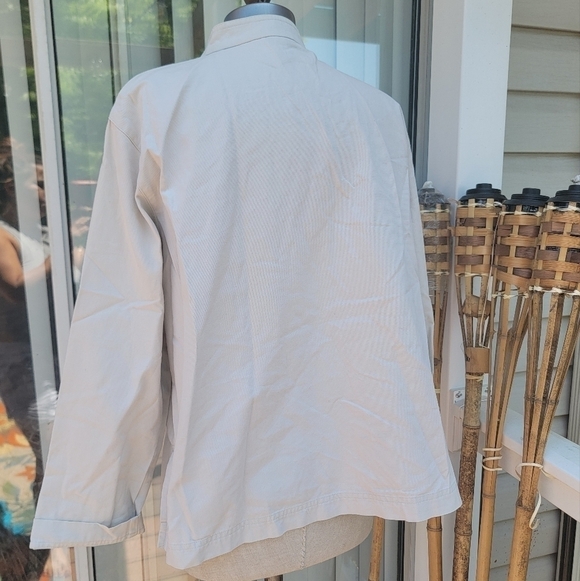 Eileen Fisher Hemp stretch stand collard jacket size M oversized - Picture 4 of 11